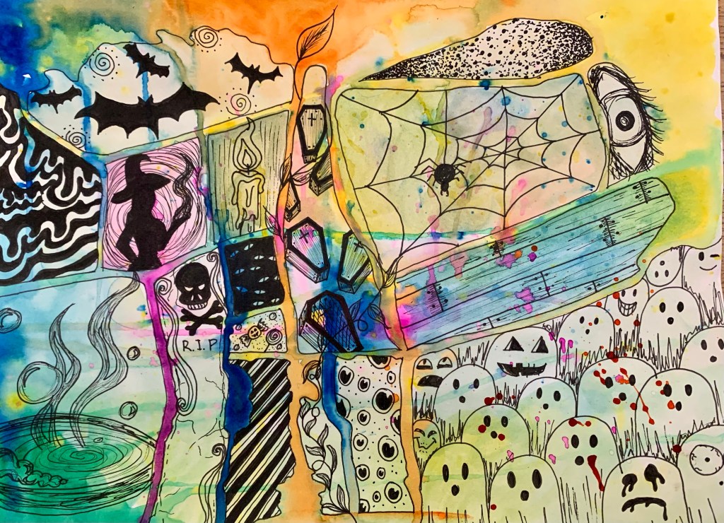 Watercolor Drip Zentangle THAT ART TEACHER